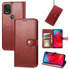 For Motorola Moto G Stylus 5G Solid Color Leather Buckle Phone Case with Lanyard & Photo Frame & Card Slot & Wallet & Stand Function(Red) - 1