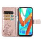 For OPPO Realme V13 Four-leaf Clasp Embossed Buckle Mobile Phone Protection Leather Case with Lanyard & Card Slot & Wallet & Bracket Function(Rose Gold) - 3