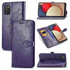 For Samsung Galaxy A03s 164mm Mandala Flower Embossed Horizontal Flip Leather Case with Holder & Three Card Slots & Wallet & Lanyard(Purple) - 1