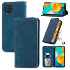 For Samsung Galaxy M32 Retro Skin Feel Business Magnetic Horizontal Flip Leather Case with Holder & Card Slots & Wallet & Photo Frame(Blue) - 1
