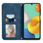 For Samsung Galaxy M32 Retro Skin Feel Business Magnetic Horizontal Flip Leather Case with Holder & Card Slots & Wallet & Photo Frame(Blue) - 3