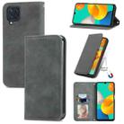 For Samsung Galaxy M32 Retro Skin Feel Business Magnetic Horizontal Flip Leather Case with Holder & Card Slots & Wallet & Photo Frame(Grey) - 1