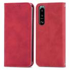 For Sony Xperia 5 III Retro Skin Feel Business Magnetic Horizontal Flip Leather Case with Holder & Card Slots & Wallet & Photo Frame(Red) - 2