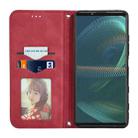 For Sony Xperia 5 III Retro Skin Feel Business Magnetic Horizontal Flip Leather Case with Holder & Card Slots & Wallet & Photo Frame(Red) - 3