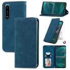For Sony Xperia 5 III Retro Skin Feel Business Magnetic Horizontal Flip Leather Case with Holder & Card Slots & Wallet & Photo Frame(Blue) - 1