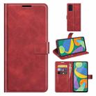 Retro Calf Pattern Buckle Horizontal Flip Leather Case with Holder & Card Slots & Wallet For Samsung Galaxy F52 5G(Red) - 1