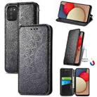 For Samsung Galaxy A03s 164mm Blooming Mandala Embossed Pattern Magnetic Horizontal Flip Leather Case with Holder & Card Slots & Wallet(Black) - 1