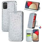 For Samsung Galaxy A03s 164mm Blooming Mandala Embossed Pattern Magnetic Horizontal Flip Leather Case with Holder & Card Slots & Wallet(Gray) - 1