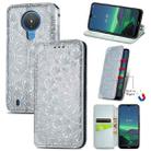 For Nokia 1.4 Blooming Mandala Embossed Pattern Magnetic Horizontal Flip Leather Case with Holder & Card Slots & Wallet(Gray) - 1