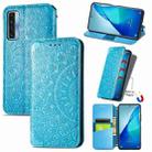 For TCL 20S Blooming Mandala Embossed Pattern Magnetic Horizontal Flip Leather Case with Holder & Card Slots & Wallet(Blue) - 1