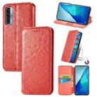 For TCL 20S Blooming Mandala Embossed Pattern Magnetic Horizontal Flip Leather Case with Holder & Card Slots & Wallet(Red) - 1