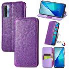 For TCL 20S Blooming Mandala Embossed Pattern Magnetic Horizontal Flip Leather Case with Holder & Card Slots & Wallet(Purple) - 1