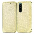 For Sony Xperia 5 III Blooming Mandala Embossed Pattern Magnetic Horizontal Flip Leather Case with Holder & Card Slots & Wallet(Yellow) - 2