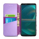 For Sony Xperia 5 III Blooming Mandala Embossed Pattern Magnetic Horizontal Flip Leather Case with Holder & Card Slots & Wallet(Purple) - 3