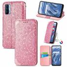 For OPPO Realme V15 5G Blooming Mandala Embossed Pattern Magnetic Horizontal Flip Leather Case with Holder & Card Slots & Wallet(Pink) - 1