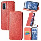 For OPPO Realme V15 5G Blooming Mandala Embossed Pattern Magnetic Horizontal Flip Leather Case with Holder & Card Slots & Wallet(Red) - 1