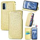 For OPPO Realme V15 5G Blooming Mandala Embossed Pattern Magnetic Horizontal Flip Leather Case with Holder & Card Slots & Wallet(Yellow) - 1