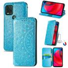 For Motorola G Stylus 5G Blooming Mandala Embossed Pattern Magnetic Horizontal Flip Leather Case with Holder & Card Slots & Wallet(Blue) - 1