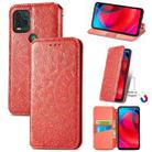 For Motorola G Stylus 5G Blooming Mandala Embossed Pattern Magnetic Horizontal Flip Leather Case with Holder & Card Slots & Wallet(Red) - 1