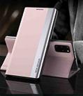 For Samsung Galaxy A72 5G / 4G Side Electroplated Magnetic Ultra-Thin Horizontal Flip Leather Case with Holder(Pink) - 1