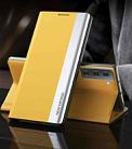 For Samsung Galaxy S21 5G Side Electroplated Magnetic Ultra-Thin Horizontal Flip Leather Case with Holder(Yellow) - 1