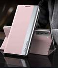 For Samsung Galaxy S21+ 5G Side Electroplated Magnetic Ultra-Thin Horizontal Flip Leather Case with Holder(Pink) - 1