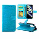 For OPPO Realme GT 5G / X7 Max 5G / Q3 Pro 5G China / GT Neo 5G Crazy Horse Texture Leather Horizontal Flip Protective Case with Holder & Card Slots & Wallet & Photo Frame(Baby Blue) - 1