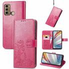 For Xiaomi Redmi Note 10 Pro 5G/Poco X3 GT Four-leaf Clasp Embossed Buckle Mobile Phone Protection Leather Case with Lanyard & Card Slot & Wallet & Bracket Function(Magenta) - 1