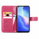 For Blackview A90 Four-leaf Clasp Embossed Buckle Mobile Phone Protection Leather Case with Lanyard & Card Slot & Wallet & Bracket Function(Magenta) - 3