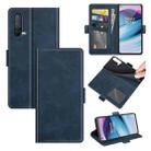 For OnePlus Nord CE 5G Dual-side Magnetic Buckle Horizontal Flip Leather Case with Holder & Card Slots & Wallet(Dark Blue) - 1