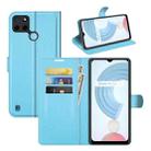 For OPPO Realme C21Y Litchi Texture Horizontal Flip Protective Case with Holder & Card Slots & Wallet(Blue) - 1
