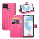 For OPPO Realme C21Y Litchi Texture Horizontal Flip Protective Case with Holder & Card Slots & Wallet(Rose Red) - 1