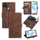 For OPPO Realme C21Y Dual-side Magnetic Buckle Horizontal Flip Leather Case with Holder & Card Slots & Wallet(Brown) - 1