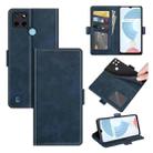 For OPPO Realme C21Y Dual-side Magnetic Buckle Horizontal Flip Leather Case with Holder & Card Slots & Wallet(Dark Blue) - 1