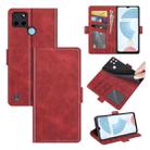 For OPPO Realme C21Y Dual-side Magnetic Buckle Horizontal Flip Leather Case with Holder & Card Slots & Wallet(Red) - 1