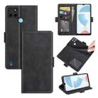 For OPPO Realme C21Y Dual-side Magnetic Buckle Horizontal Flip Leather Case with Holder & Card Slots & Wallet(Black) - 1