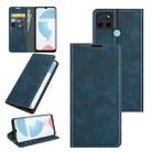 For OPPO Realme C21Y Retro-skin Business Magnetic Suction Leather Case with Holder & Card Slots & Wallet(Dark Blue) - 1