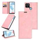 For OPPO Realme C21Y Retro-skin Business Magnetic Suction Leather Case with Holder & Card Slots & Wallet(Pink) - 1