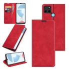 For OPPO Realme C21Y Retro-skin Business Magnetic Suction Leather Case with Holder & Card Slots & Wallet(Red) - 1