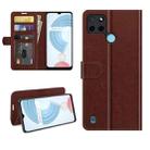 For OPPO Realme C21Y R64 Texture Single Horizontal Flip Protective Case with Holder & Card Slots & Wallet& Photo Frame(Brown) - 1