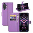 For Xiaomi Poco F3 GT Litchi Texture Horizontal Flip Protective Case with Holder & Card Slots & Wallet(Purple) - 1