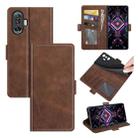 For Xiaomi Poco F3 GT Dual-side Magnetic Buckle Horizontal Flip Leather Case with Holder & Card Slots & Wallet(Brown) - 1