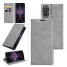 For Xiaomi Poco F3 GT Retro-skin Business Magnetic Suction Leather Case with Holder & Card Slots & Wallet(Grey) - 1