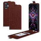 For Xiaomi Poco F3 GT R64 Texture Single Vertical Flip Leather Protective Case with Card Slots & Photo Frame(Brown) - 1