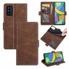 For Samsung Galaxy F52 5G Dual-side Magnetic Buckle Horizontal Flip Leather Case with Holder & Card Slots & Wallet(Brown) - 1