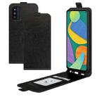 For Samsung Galaxy F52 5G R64 Texture Single Vertical Flip Leather Protective Case with Card Slots & Photo Frame(Black) - 1