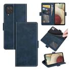 For Samsung Galaxy F12 / M12 Dual-side Magnetic Buckle Horizontal Flip Leather Case with Holder & Card Slots & Wallet(Dark Blue) - 1