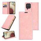 For Samsung Galaxy F12 / M12 Retro-skin Business Magnetic Suction Leather Case with Holder & Card Slots & Wallet(Pink) - 1
