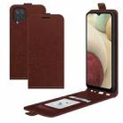 For Samsung Galaxy F12 / M12 R64 Texture Single Vertical Flip Leather Protective Case with Card Slots & Photo Frame(Brown) - 1