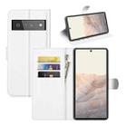 For Google Pixel 6 Pro Litchi Texture Horizontal Flip Protective Case with Holder & Card Slots & Wallet(White) - 1